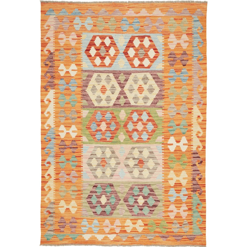 Tappeto Kilim Afghanistan marrone beige 124x183