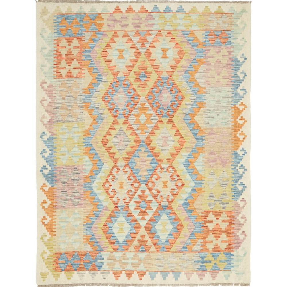 Tappeto Kilim Afghanistan marrone arancione 128x173