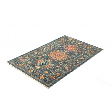 Tappeto Tribal Pakistan azzurro bianco 79x124