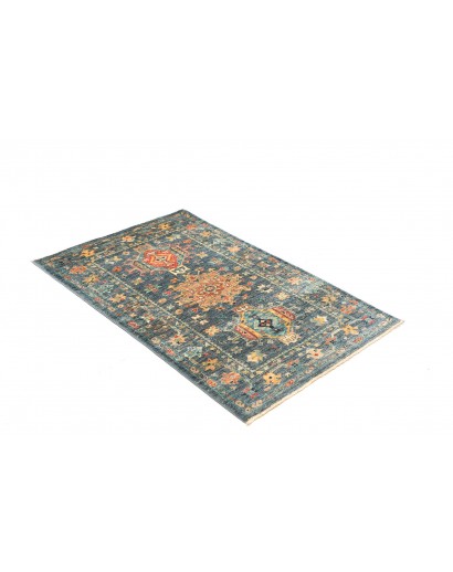 Tappeto Tribal Pakistan azzurro bianco 79x124