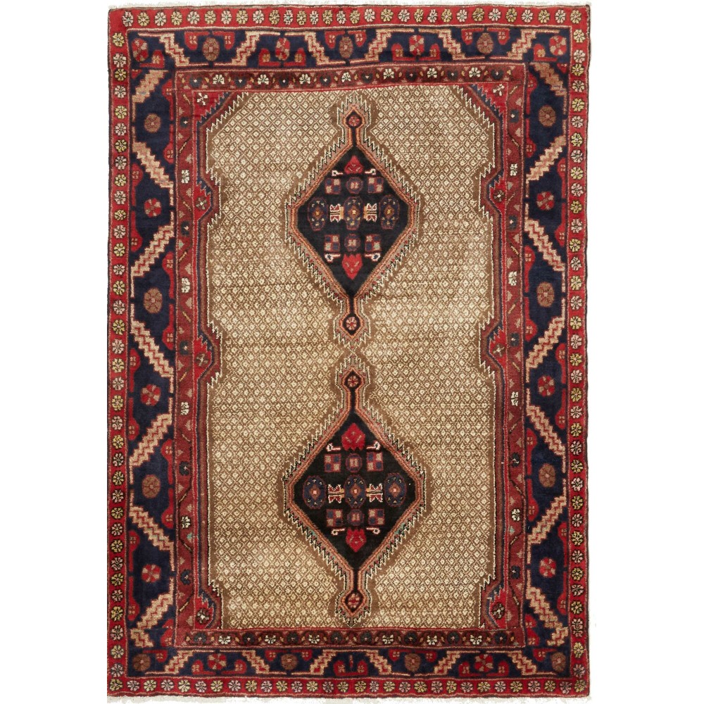 Tappeto Hosseinabad Persia marrone giallo 127x182 Tappeto Hosseinabad Persia marrone giallo 127x182