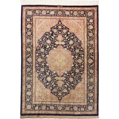 Tappeto Ghom seta Persia marrone 136x192