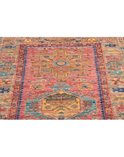 Tappeto Tribal Pakistan bianco beige 77x297