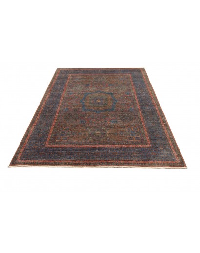 Tappeto Mamlouk Pakistan azzurro marrone 145x207