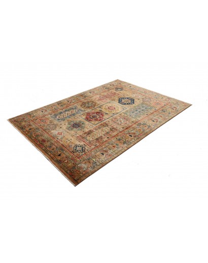 Tappeto Tribal Pakistan arancione verde 146x211