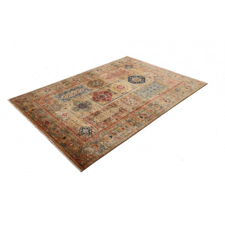 Tappeto Tribal Pakistan arancione verde 146x211