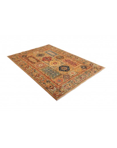 Tappeto Tribal Pakistan arancione verde 146x211