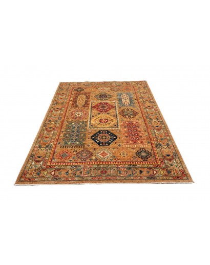 Tappeto Tribal Pakistan arancione verde 146x211