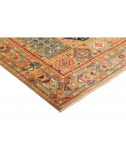 Tappeto Tribal Pakistan arancione verde 146x211