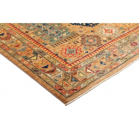 Tappeto Tribal Pakistan arancione verde 146x211