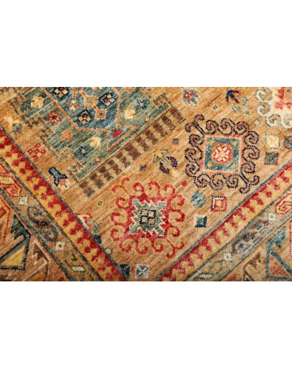 Tappeto Tribal Pakistan arancione verde 146x211