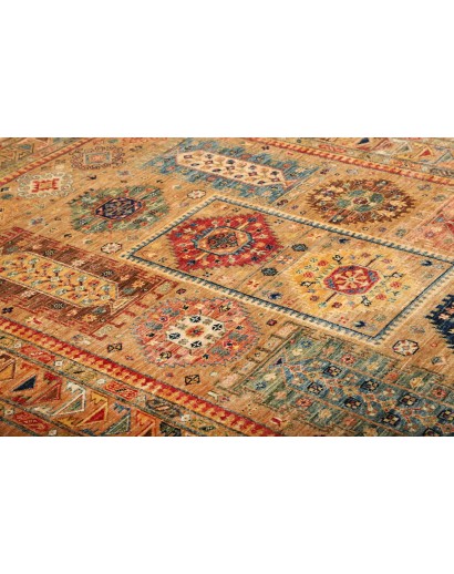 Tappeto Tribal Pakistan arancione verde 146x211
