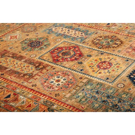 Tappeto Tribal Pakistan arancione verde 146x211
