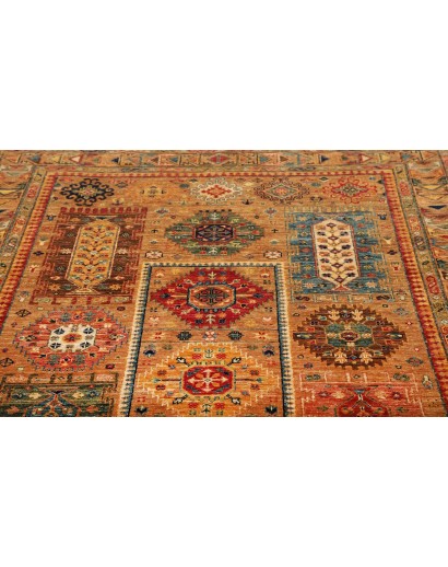 Tappeto Tribal Pakistan arancione verde 146x211