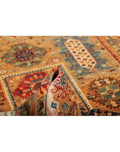 Tappeto Tribal Pakistan arancione verde 146x211