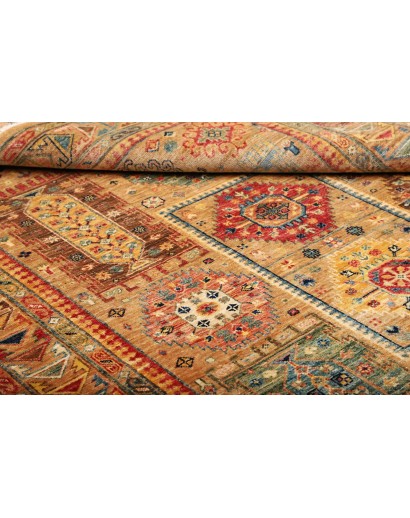 Tappeto Tribal Pakistan arancione verde 146x211