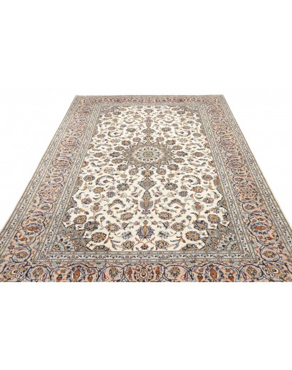 Tappeto Kashan Persia beige grigio 197x305