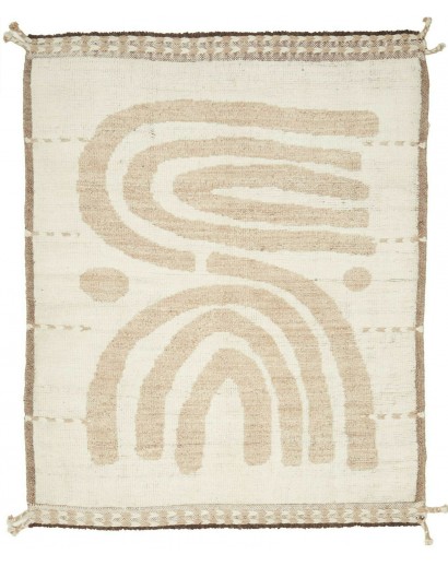 Tappeto Gabbeh Marrakech Pakistan bianco azzurro 134x163