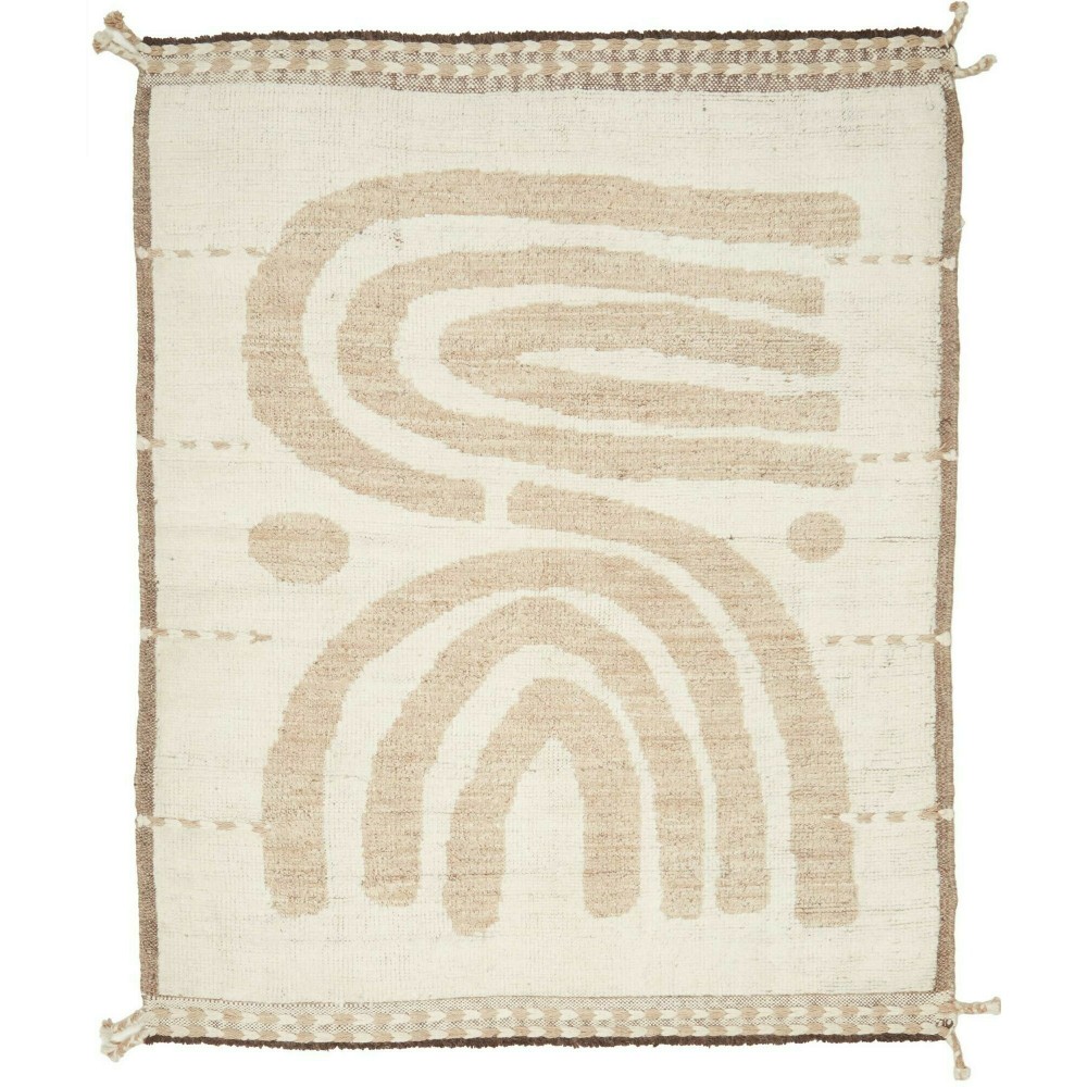 Tappeto Gabbeh Marrakech Pakistan bianco azzurro 134x163 Tappeto Gabbeh Marrakech Pakistan bianco azzurro 134x163