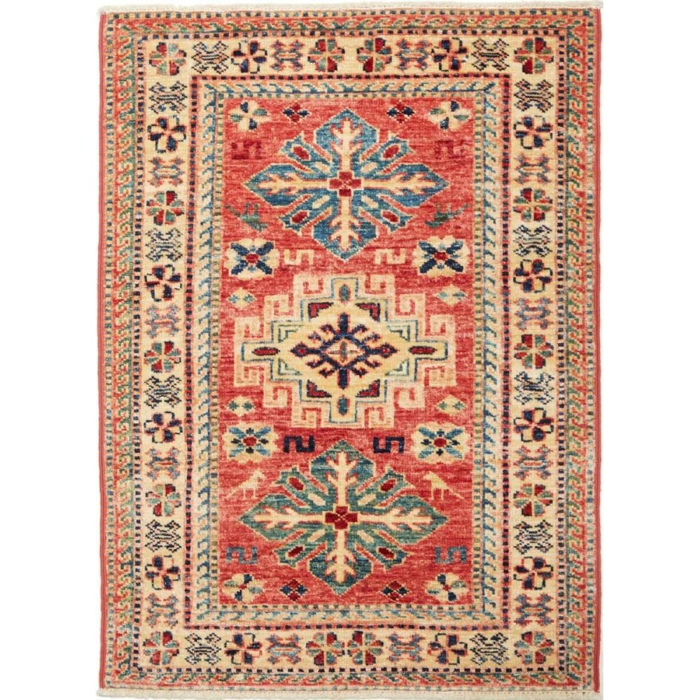 Tappeto Kazak Fine Pakistan marrone grigio 64x97 Tappeto Kazak Fine Pakistan marrone grigio 64x97