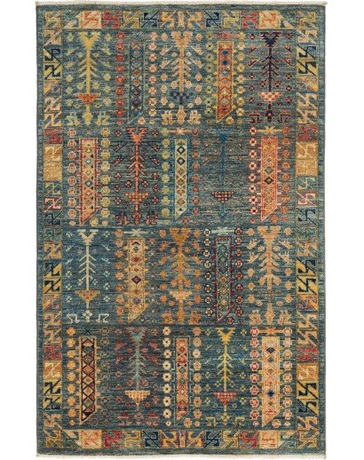 Tappeto Tribal Pakistan azzurro marrone 97x154