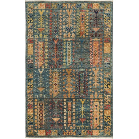 Tappeto Tribal Pakistan azzurro marrone 97x154