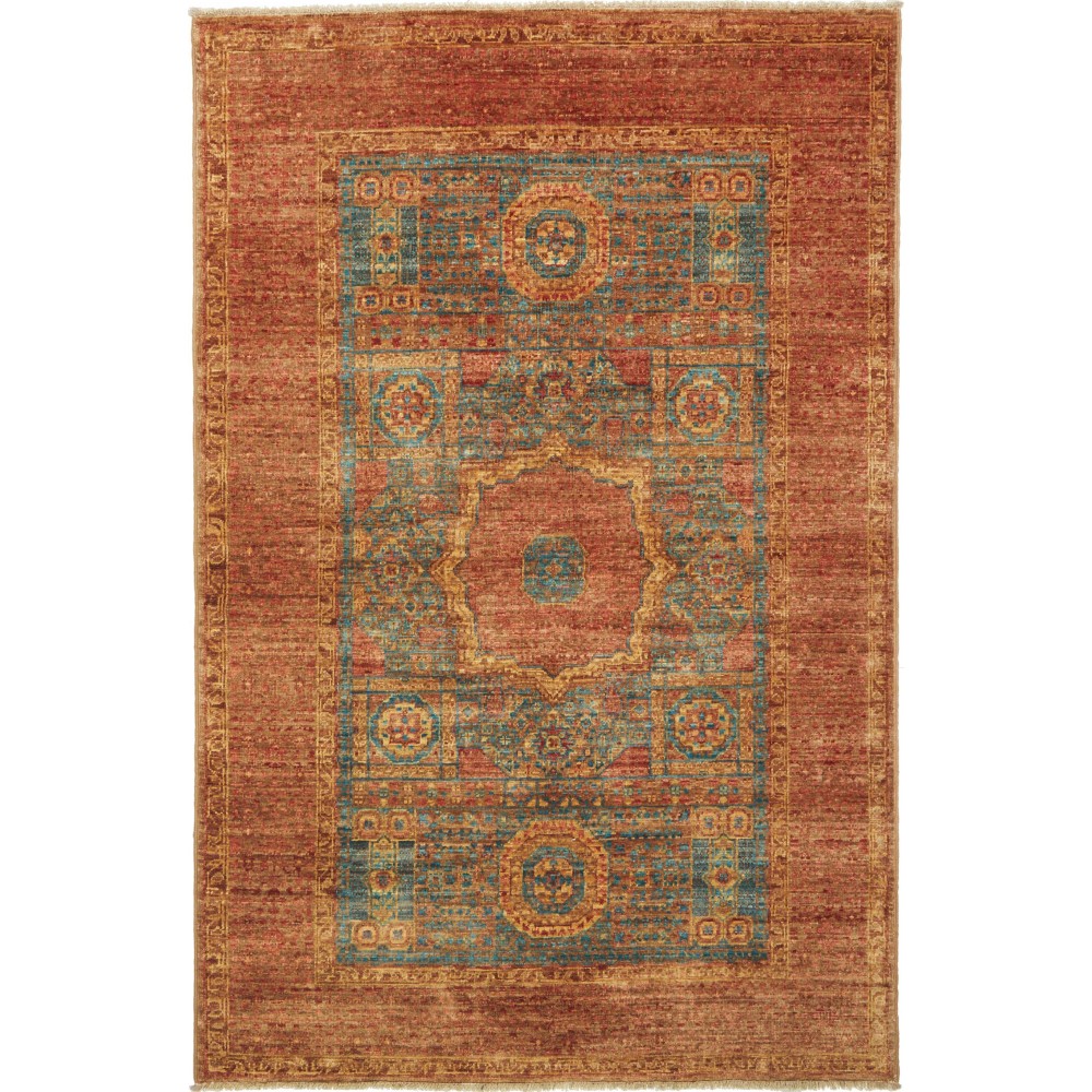 Tappeto Mamlouk Pakistan marrone arancione 99x149 Tappeto Mamlouk Pakistan marrone arancione 99x149