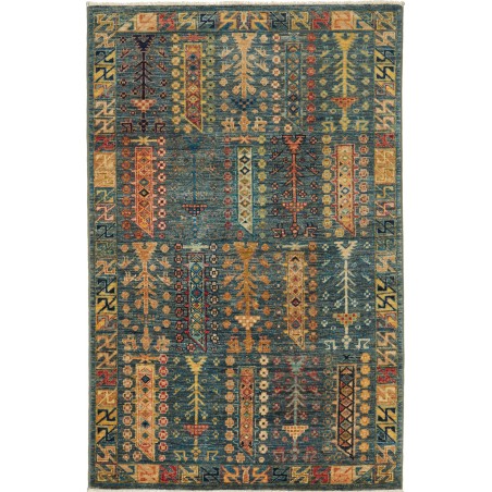 Tappeto Tribal Pakistan azzurro marrone 100x154