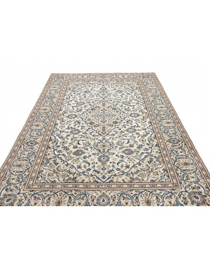 Tappeto Kashan Persia bianco azzurro 196x300