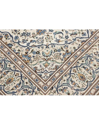 Tappeto Kashan Persia bianco azzurro 196x300