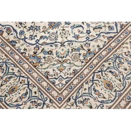 Tappeto Kashan Persia bianco azzurro 196x300