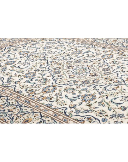 Tappeto Kashan Persia bianco azzurro 196x300
