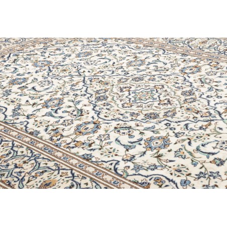 Tappeto Kashan Persia bianco azzurro 196x300
