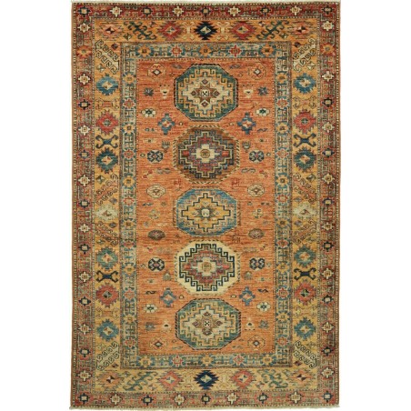 Tappeto Kazak Fine Pakistan arancione bianco 120x187