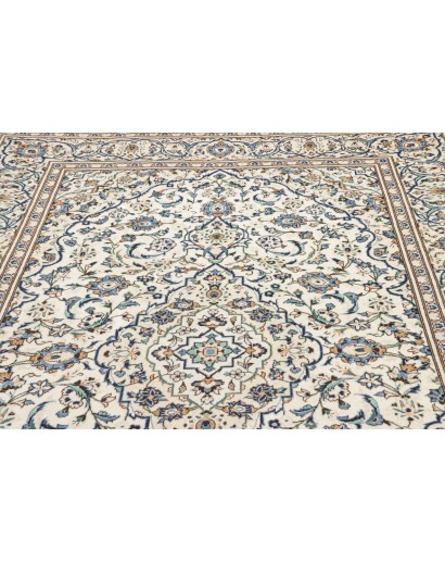Tappeto Kashan Persia bianco azzurro 196x300
