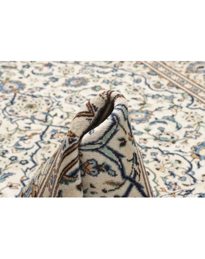 Tappeto Kashan Persia bianco azzurro 196x300
