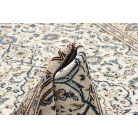 Tappeto Kashan Persia bianco azzurro 196x300