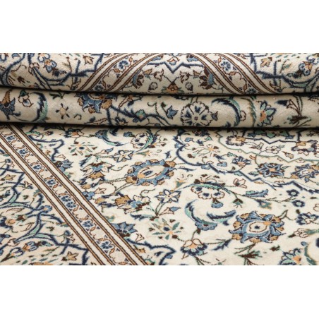 Tappeto Kashan Persia bianco azzurro 196x300