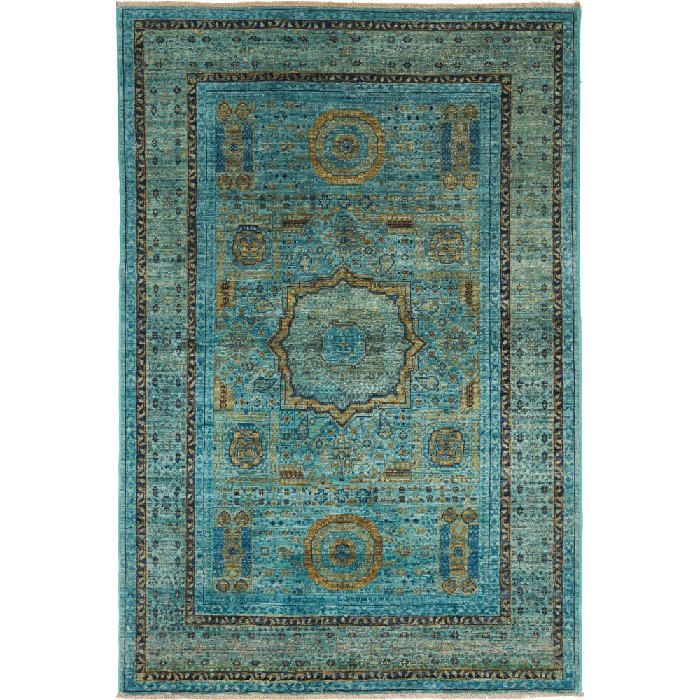 Tappeto Mamlouk Pakistan azzurro grigio 126x188 Tappeto Mamlouk Pakistan azzurro grigio 126x188