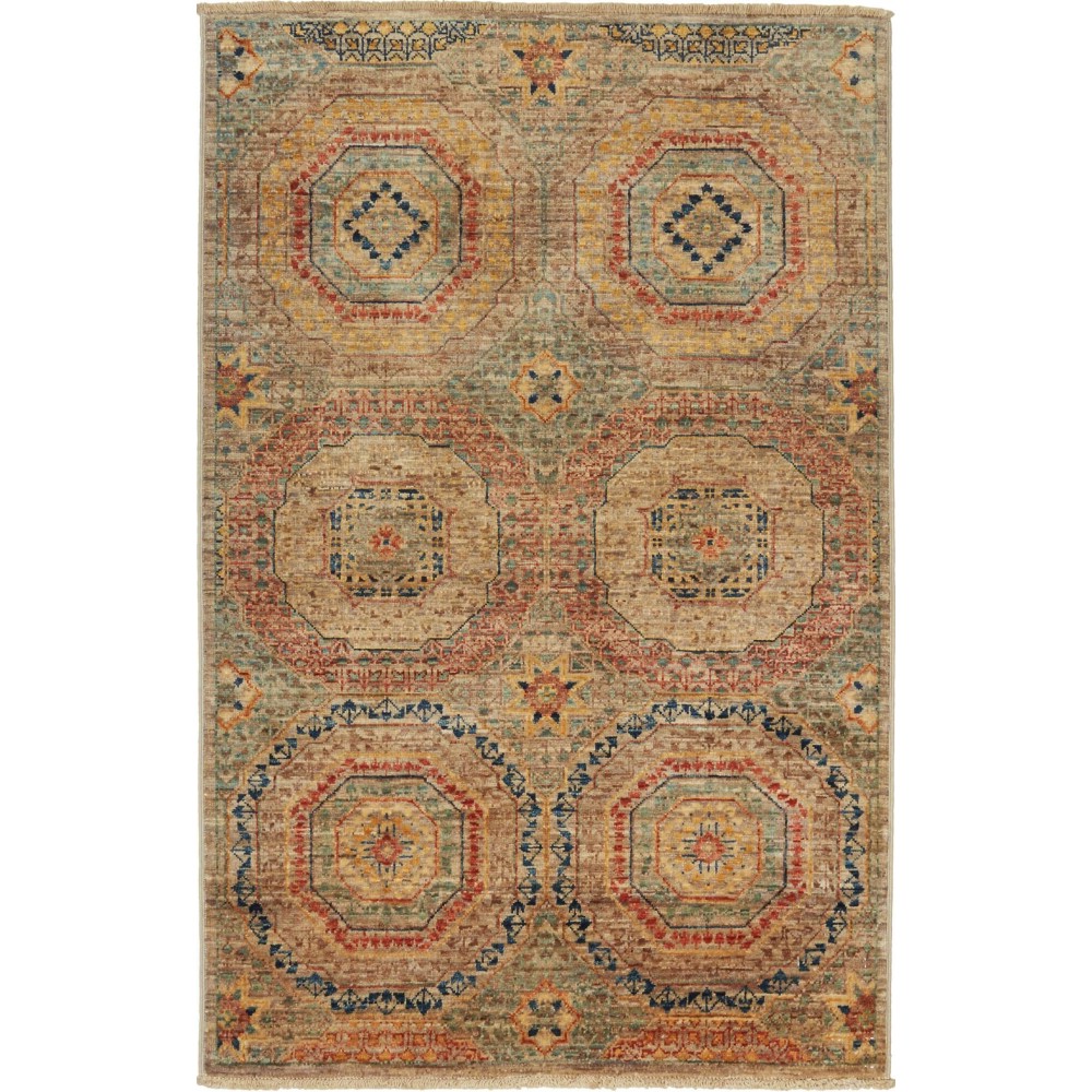 Tappeto Mamlouk Pakistan bianco marrone 80x124 Tappeto Mamlouk Pakistan bianco marrone 80x124
