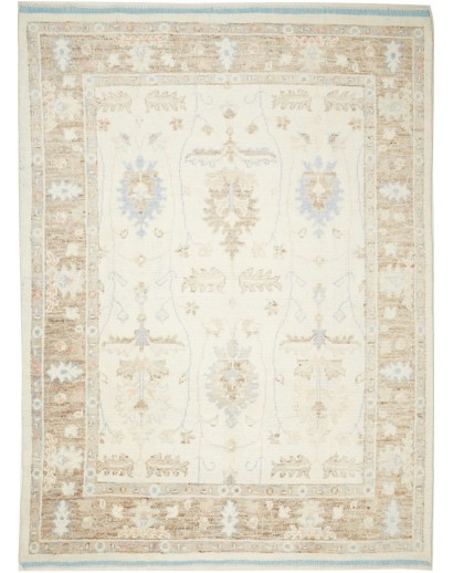 Tappeto Oushak Pakistan bianco marrone 203x313