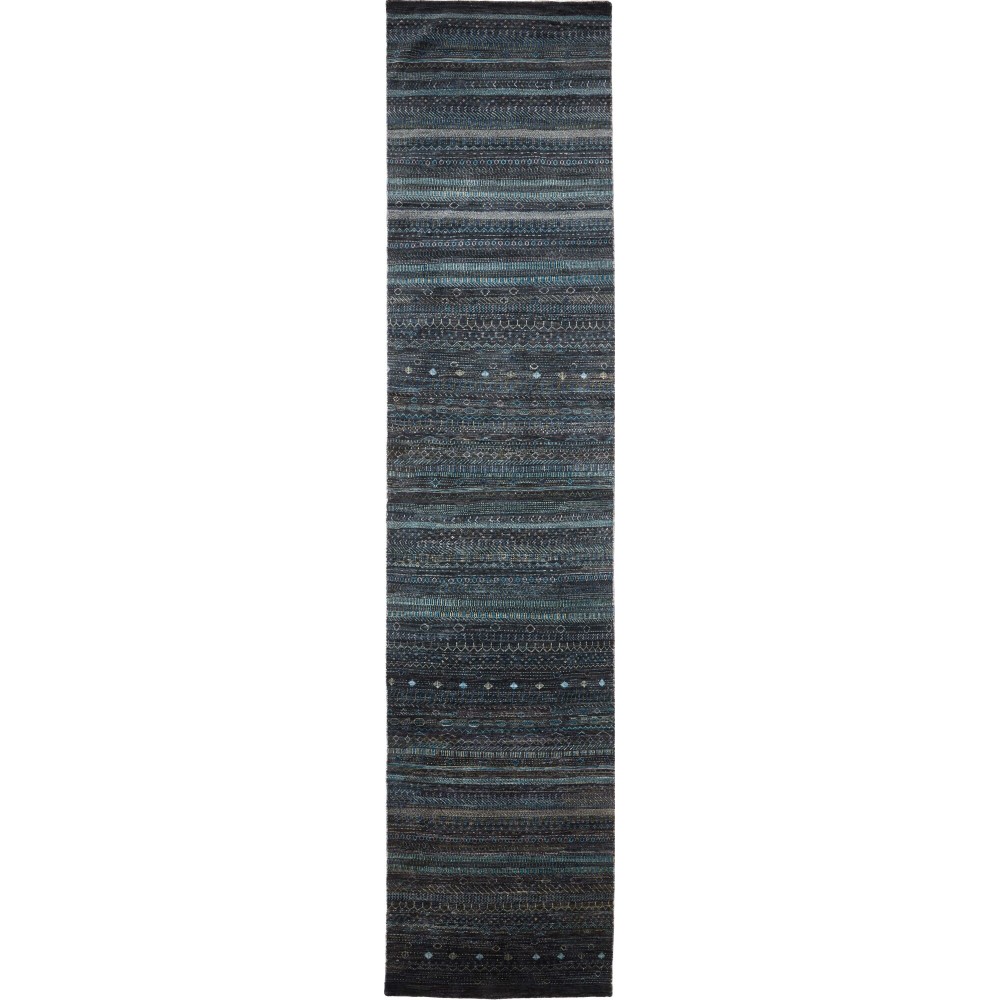 Tappeto Royal Gabbeh Pakistan grigio bianco 90x428 Tappeto Royal Gabbeh Pakistan grigio bianco 90x428