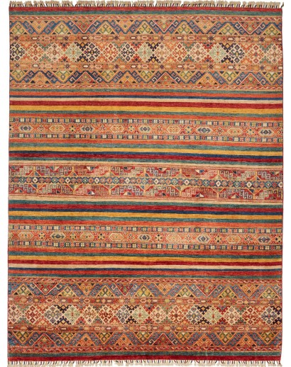 Tappeto Tribal Pakistan arancione grigio 252x294