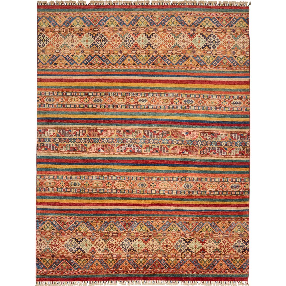 Tappeto Tribal Pakistan arancione grigio 252x294