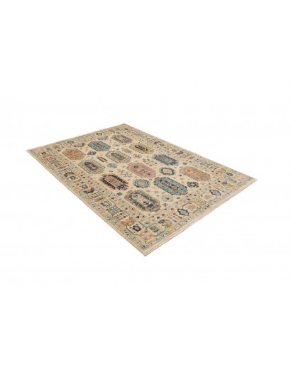 Tappeto Tribal Pakistan marrone giallo 147x201