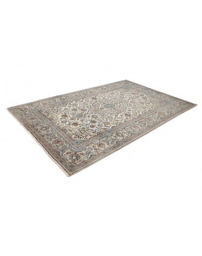 Tappeto Kashan Persia azzurro grigio 197x305