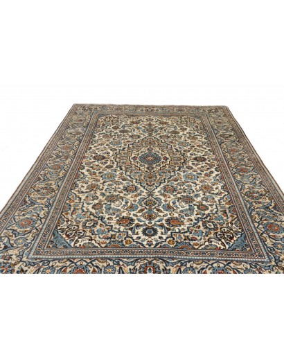 Tappeto Kashan Persia azzurro grigio 197x305