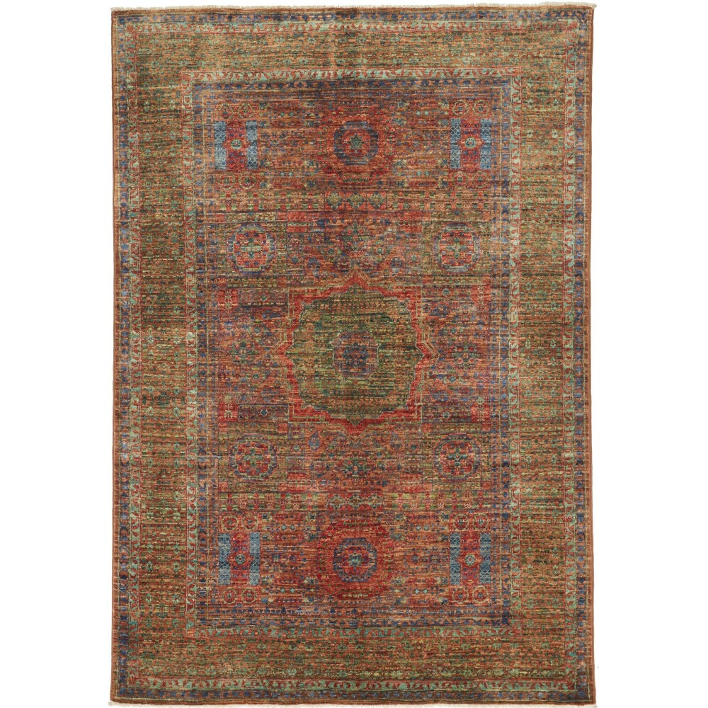 Tappeto Mamlouk Pakistan azzurro marrone 126x182 Tappeto Mamlouk Pakistan azzurro marrone 126x182