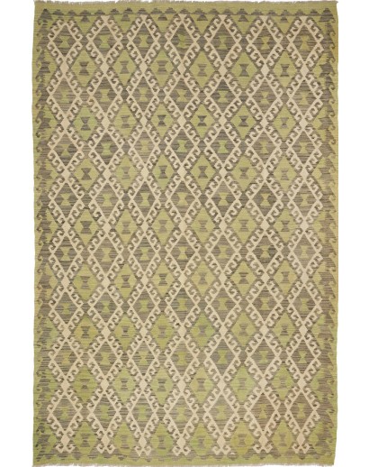 Tappeto Kilim Afghanistan marrone verde 201x304