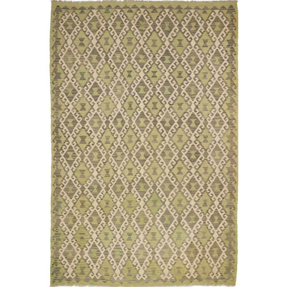 Tappeto Kilim Afghanistan marrone verde 201x304